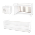 Bed MiniMAX NEW white Variant A /teen bed; study desk; cupboard/